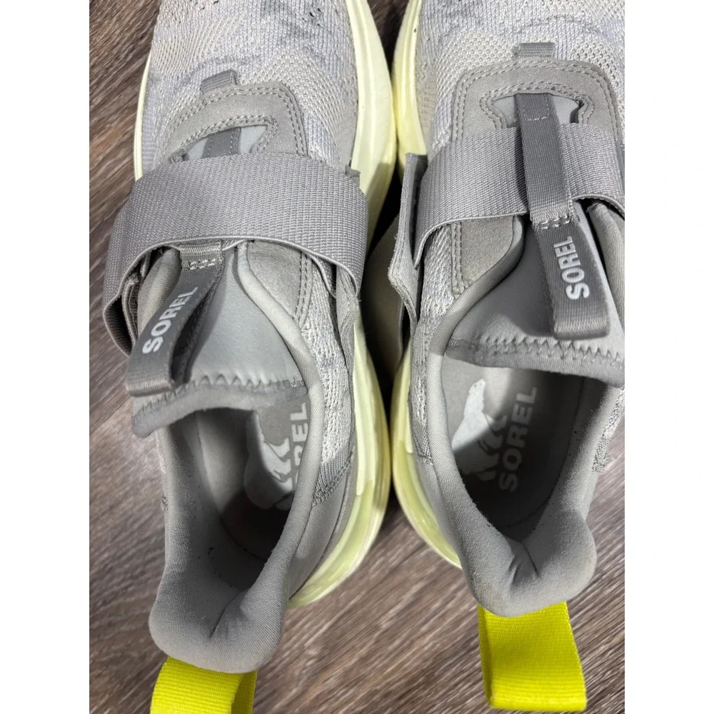 SOREL Kinetic‎ Impact Strap Grey Yellow Mesh Sneakers LL6029-278 Womens 9.5